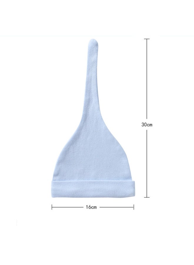 Baby Beanie Hats 4-Pack, Cotton Knotted Caps, 0-3 Months, White Pink Blue Mint - Image 2