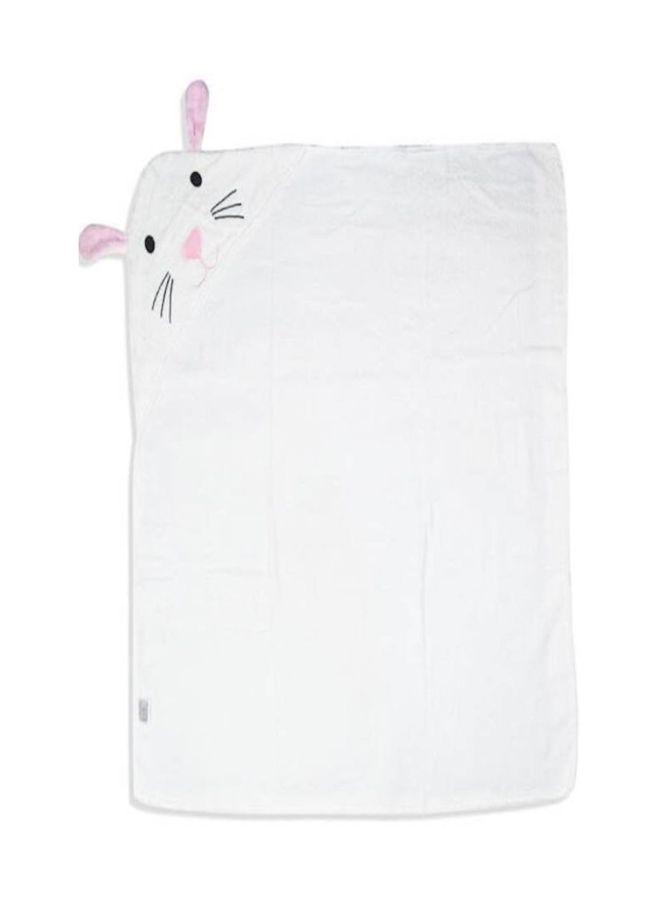 NIBEMINENT Hooded Bath Towel White/Pink/Black 90x90cm - Image 4
