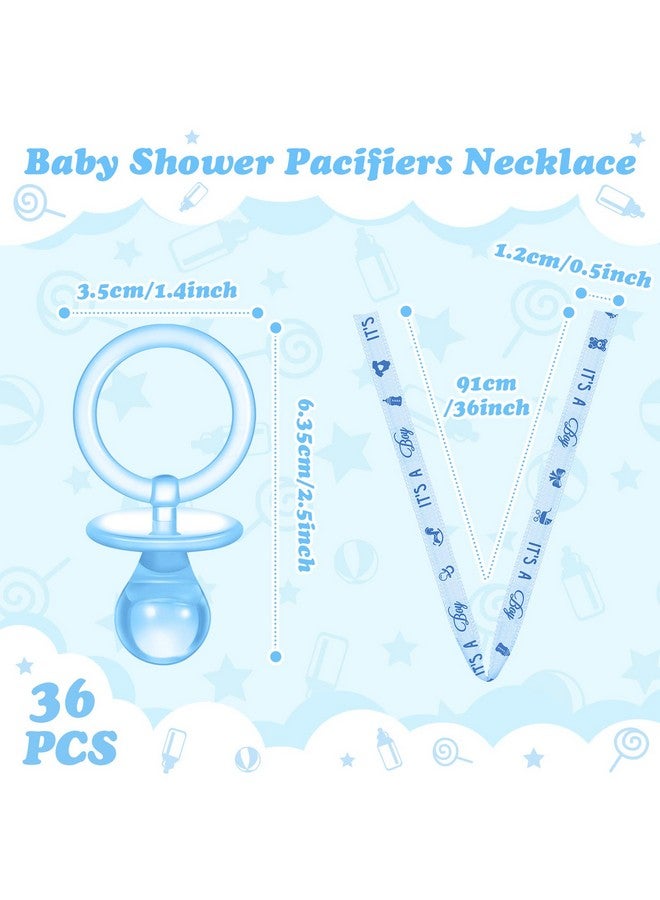 Coume 36 Pieces Baby Shower Pacifiers Necklace Acrylic Baby Pacifiers Party Favors Pacifiers Charm Pacifiers Necklace For Girls Boys Baby Shower Party Decorations Table Scatter (Boy Style) - Image 4
