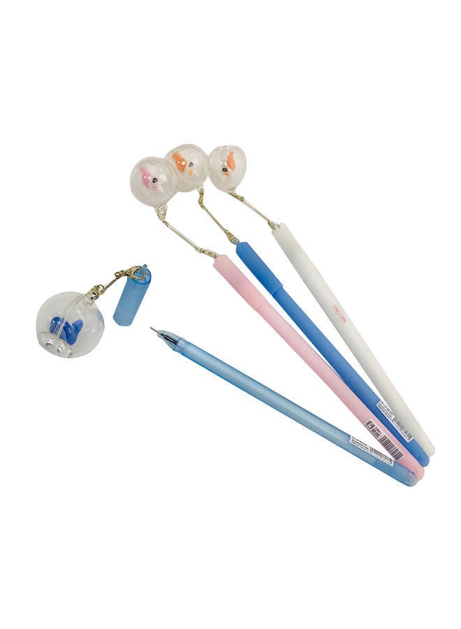 نيبمينينت قلم حبر برأس كروي بتصميم يونيكورن من 4 قطع أزرق/ وردي/ أبيض