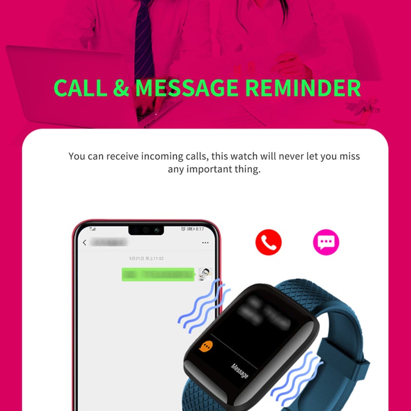 Smart Bracelet with 1.44 Inches TFT Screen Watch Heart Rate Blood Pressure Blood Oxygen Monitoring Multi-Sport Mode BT Watch IP67 Waterproof Two-way Lookup Wristband for Men Women - Image 2