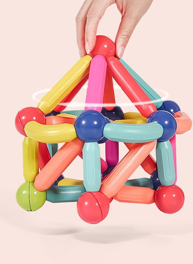 Hanayo 85 Pcs Magnetic Building Blocks Toys Children Building Blocks with Storage Box  Educational Magnets Toys for Kids 4-6 Years Old Creative Activity Games Gift(Multicolour) - Image 4