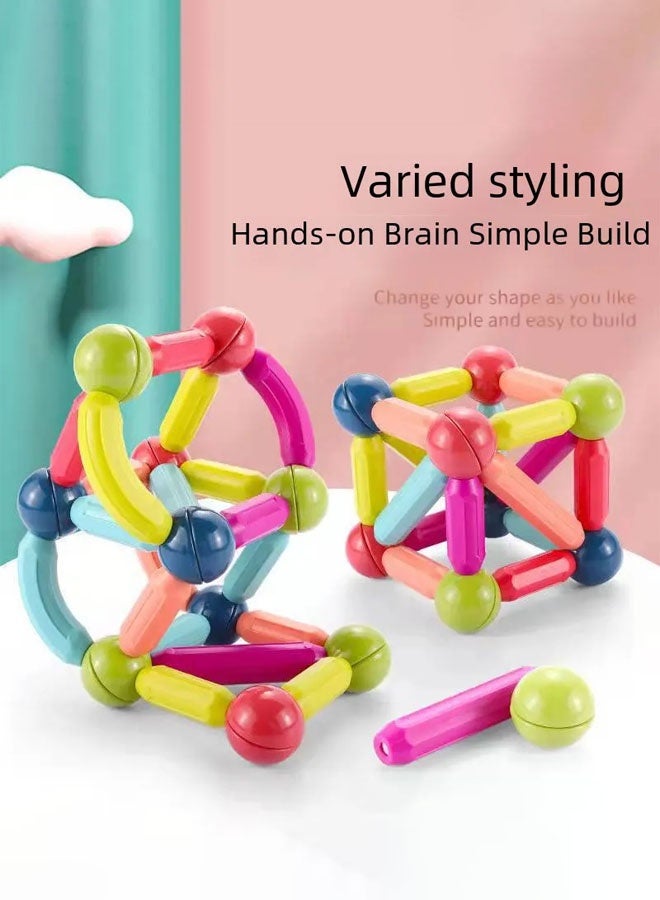 Hanayo 85 Pcs Magnetic Building Blocks Toys Children Building Blocks with Storage Box  Educational Magnets Toys for Kids 4-6 Years Old Creative Activity Games Gift(Multicolour) - Image 5
