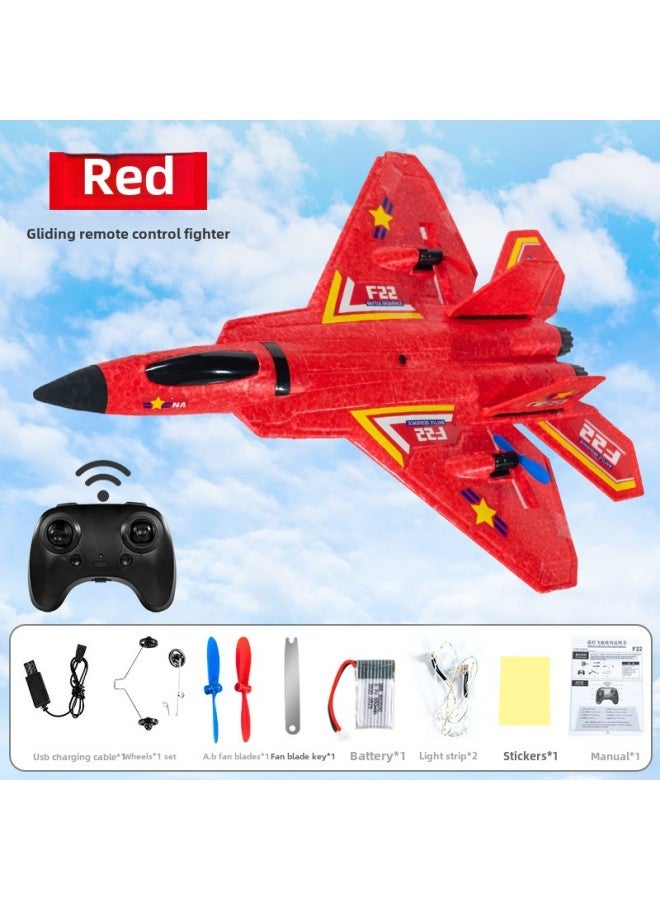 Sea, Land And Air Tripod Remote Control Aircraft F22 Glider EPP Foam Fixed Wing Electric Toy Aircraft Cross-border-Color:Red (four Electric Waterproof Lamp Belt)  - Image 1