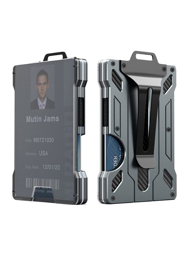 Aluminum alloy card holder, transparent work card, RFID metal wallet, work card, entrained work card - Image 1
