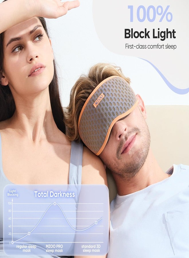 MZOO Pro Breathable Sleep Mask - Complete Blackout Sleeping Eye Mask for Side Sleeper, 3D Zero Pressure & Eyelash Friendly Night Blindfold Eye Covers, Travel Essentials & Birthday Gifts for Women Men - Image 2