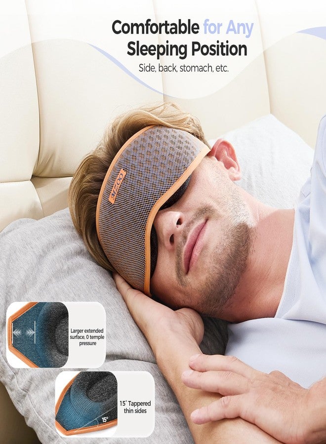 MZOO Pro Breathable Sleep Mask - Complete Blackout Sleeping Eye Mask for Side Sleeper, 3D Zero Pressure & Eyelash Friendly Night Blindfold Eye Covers, Travel Essentials & Birthday Gifts for Women Men - Image 5