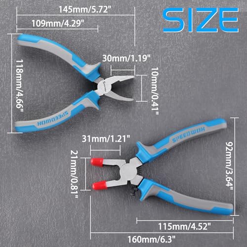 SPEEDWOX 6"" 2Pcs Glass Cutting Pliers Glass Breaking Pliers Set Glass Running Pliers and Breaker Grozer Pliers Glass Cutting Kit Glass Cutter for Bottles Stained Glass Supplies Glass Breaker, Blue - Image 5