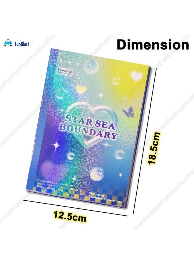 FunBlast Kawaii Stickers Book - 50 Sheets/1200+ Stickers, Star Sea Boundary Japanese Style Decorative Sticker, Self-Adhesive Kawaii Sticker, Cute Sticker for Girls (C) - Image 2