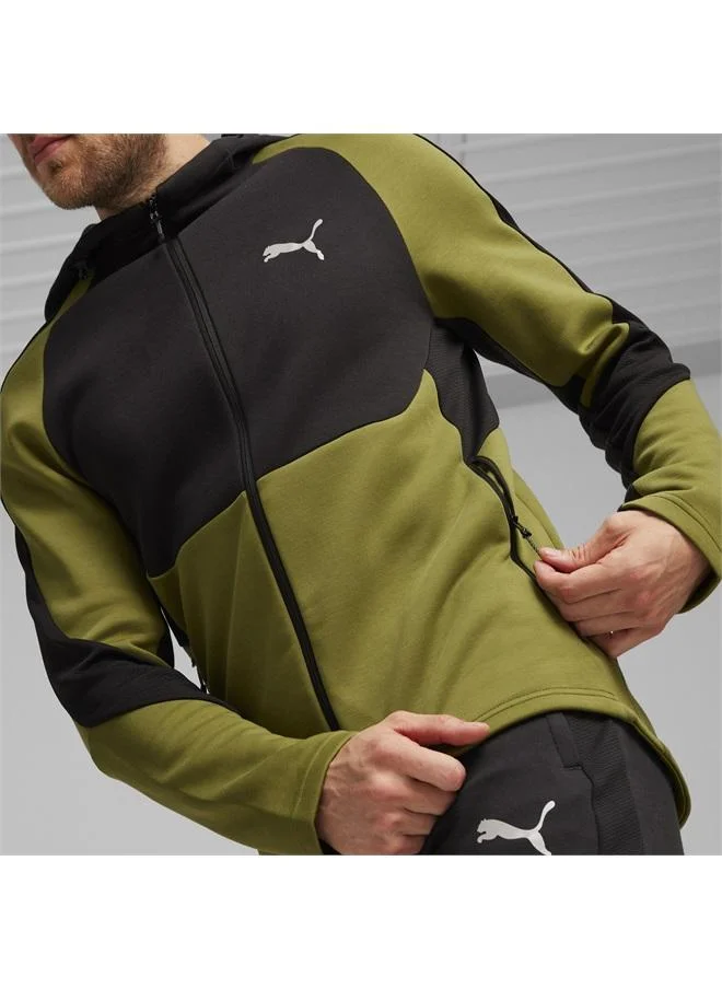 Puma Olive Green EVOSTRIPE Men's Full-Zip Hoodie for Men | Best Price UAE