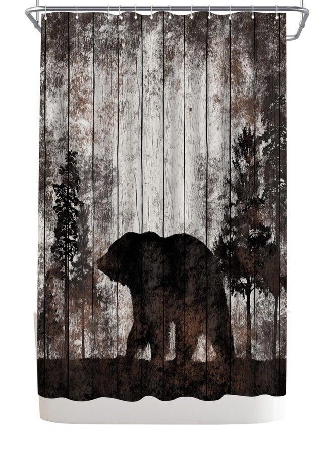 WELMECO Bear Shower Curtain Rustic Shower Curtain Cabin Bathroom Decor 72x72inch Polyester Fabric - Image 5