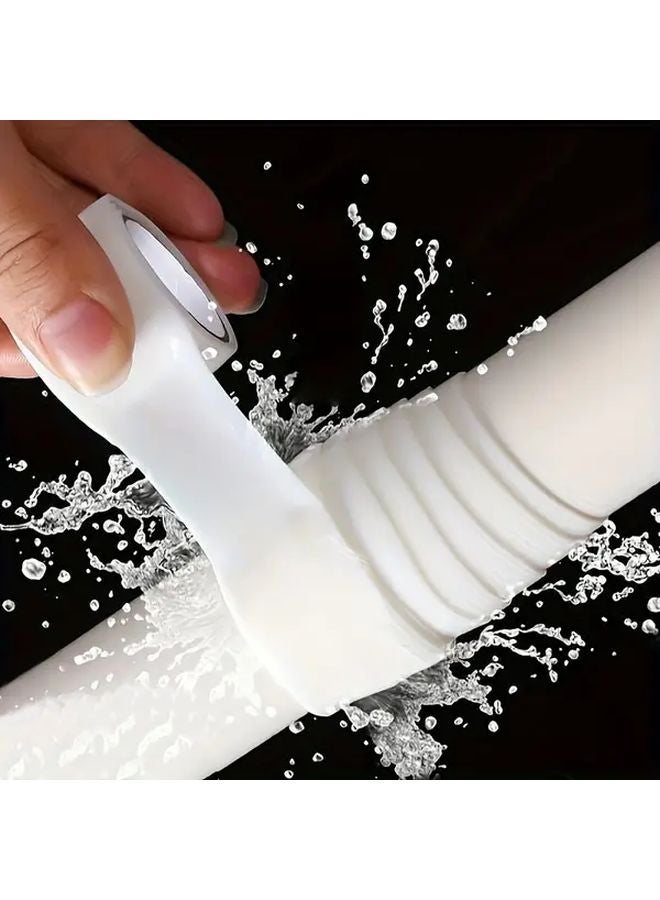 White Silicone Self Fusing Tape Leak Proof Water Resistant Sealant For Kitchen Drain Pipes - Image 1