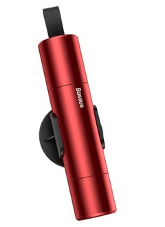 Baseus Sharp Tool Safety Hammer(Window-breaking+Safety belt cutting）Red
