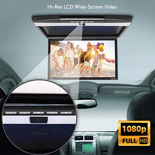 Pyle Car Overhead Monitor Screen Display - 17.3 inch. LCD Vehicle Flip Down Roof Mount Console - HDMI TV Player Control Panel w/ Built-in IR Transmitter for Wireless IR Headphone - Pyle PLRV1725 - Image 3