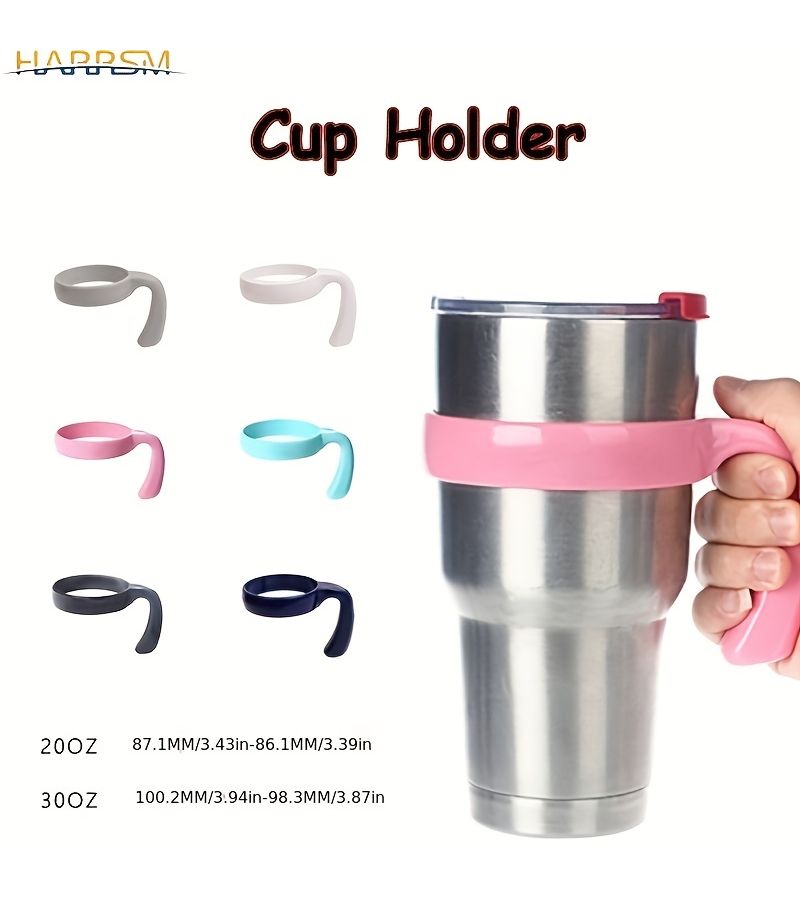 Blue 30oz Stable Plastic Handle Cup Accessory for Water Bottle Tumbler and Travel Mug with Secure Grip - Image 1