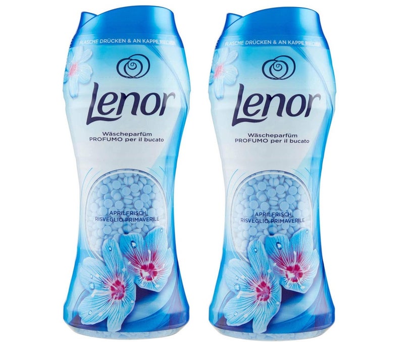 Lenor Aprilfrisch Laundry Perfume Beads Pack of 2 × 195g (390g Total) – Long Lasting Spring Flower Scent Booster for Washing Machine – Fabric Deodorizer UAE Value Pack - Image 1