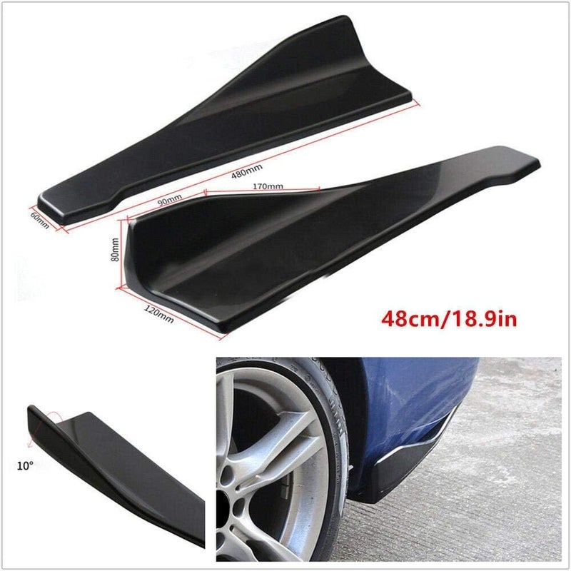 Propartauto Universal Car Side Skirt Rocker Splitters Winglet Wings Canard Diffuser Spoiler… - Image 1