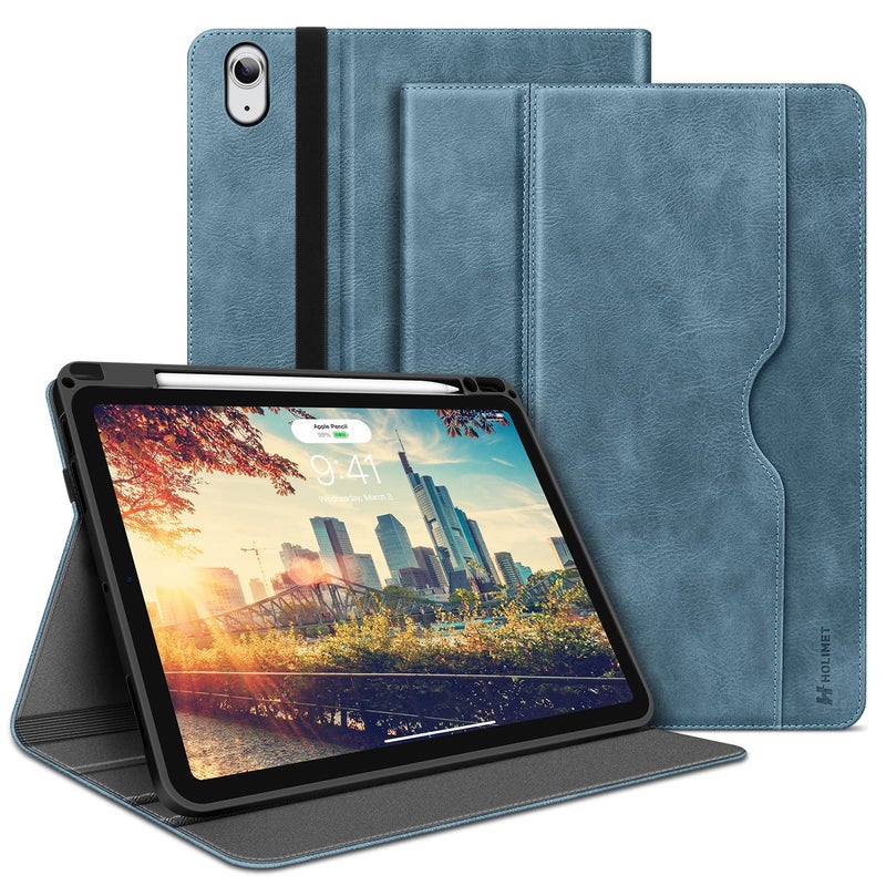 H HOLIMET Case for iPad Air 11 Inch M3M2 20252024iPad Air 4th5th Generation 109inch with Pencil Holder Pocket Typing Angle Auto SleepWake MutiStand Vegan Leather