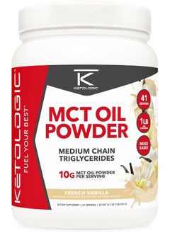Ketologic Ketologic MCT Oil Powder (1 LB) (French Vanilla) - 41 Servings, Medium Chain Triglycerides Powder Supplement  - Image 1