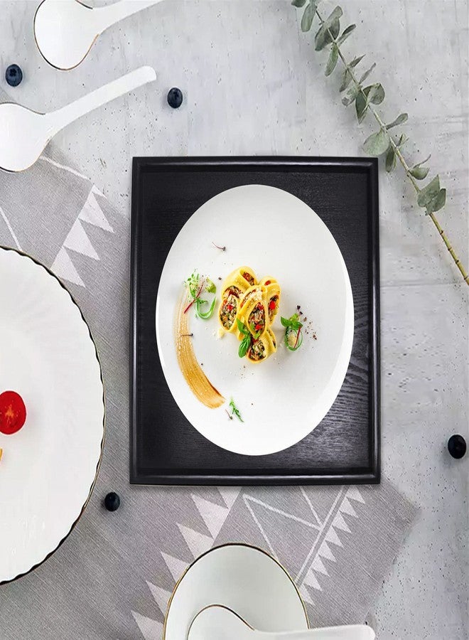River-CJ Solid Wood Serving Tray, Square Non-Slip Tea Coffee Snack Plate, Serving Tray with Raised Edges, for Home Kitchen Restaurant (9.5x9.5inch, Black) - Image 3
