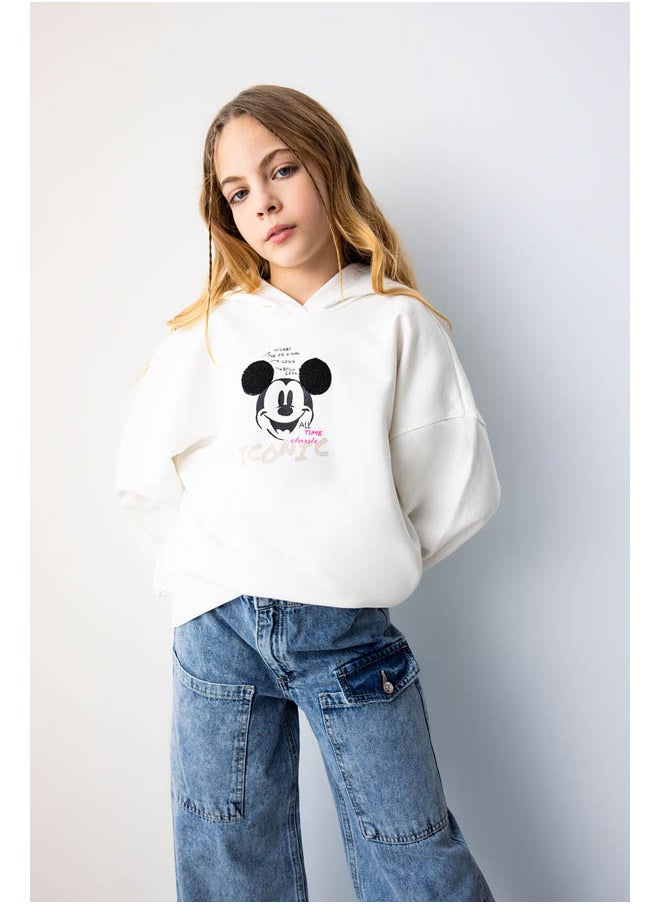 DeFacto - Girl Relax Fit Hooded Long Sleeve Knitted Sweat Shirt - Image 1