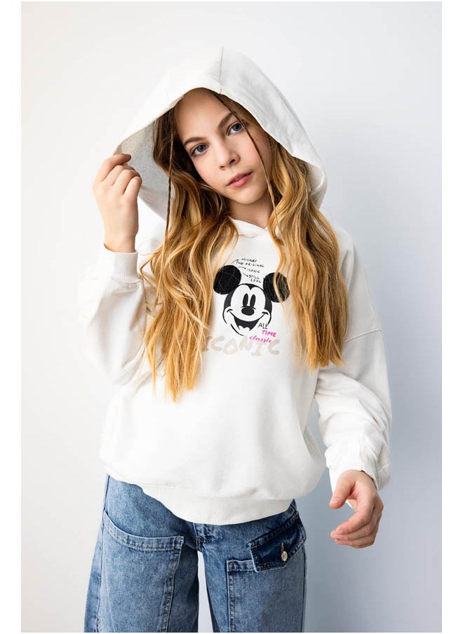 DeFacto - Girl Relax Fit Hooded Long Sleeve Knitted Sweat Shirt - Image 1