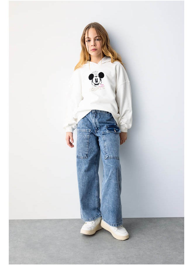 DeFacto - Girl Relax Fit Hooded Long Sleeve Knitted Sweat Shirt - Image 1