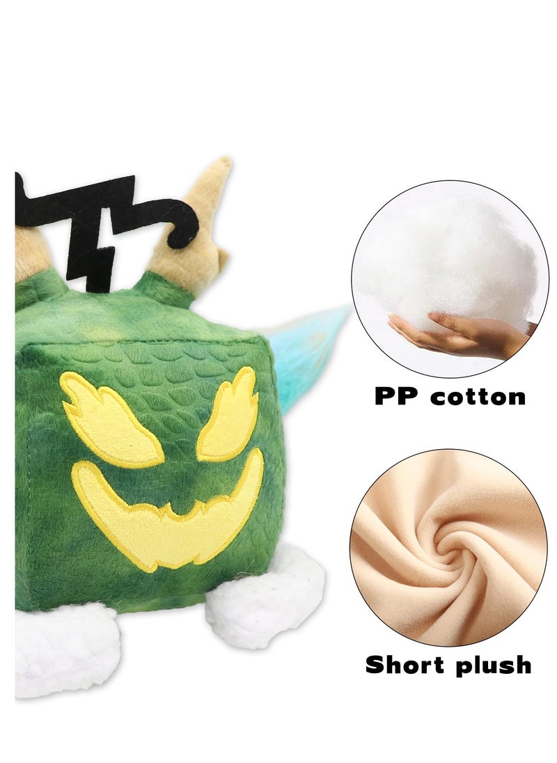 SYOSI - Blox Fruits Plush, 6 inch Blox Plush Plushies Toys Stuffed Animal Plushie Doll, Soft Fruits Hugging Plush Pillow Toy, Collectible Gifts for Kids Fans Aldults Birthday (Dragon) (Green) - Image 1