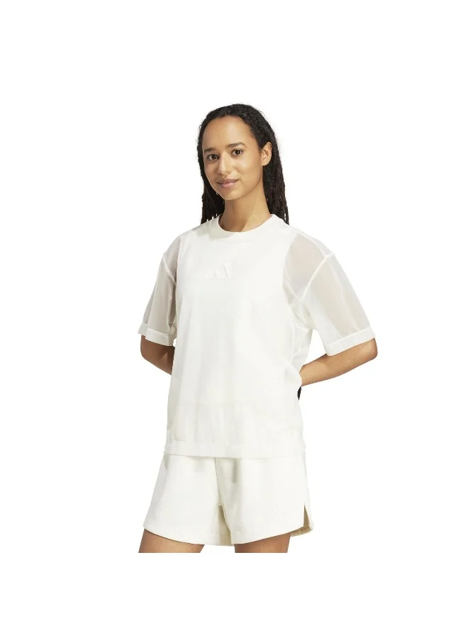 Adidas Adidas W All Szn Sh T White T-Shirt (Short Sleeve) T-Shirts For Women