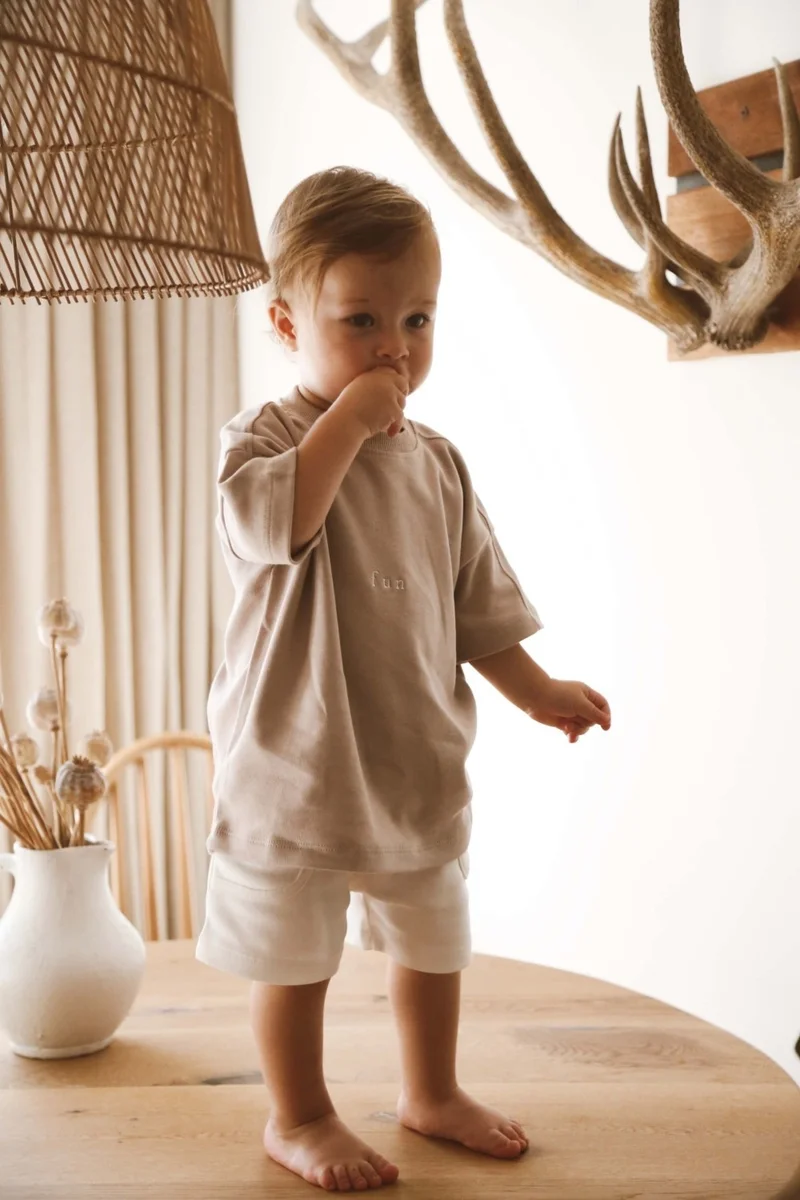 Ohlala Koala Crew Neck Embroidered Oversize Basic T-Shirt Baby - Kids