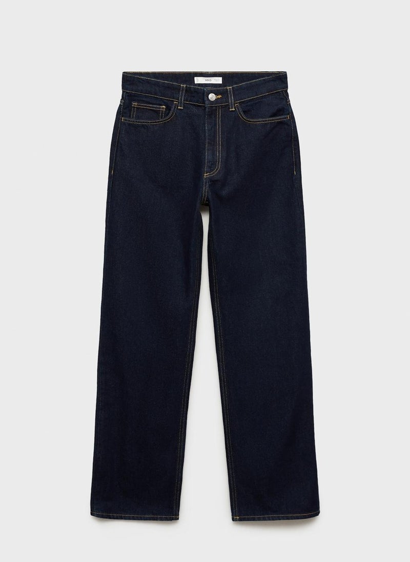 MANGO - Casual Straight Fit Rinse Wash Jeans - Image 1