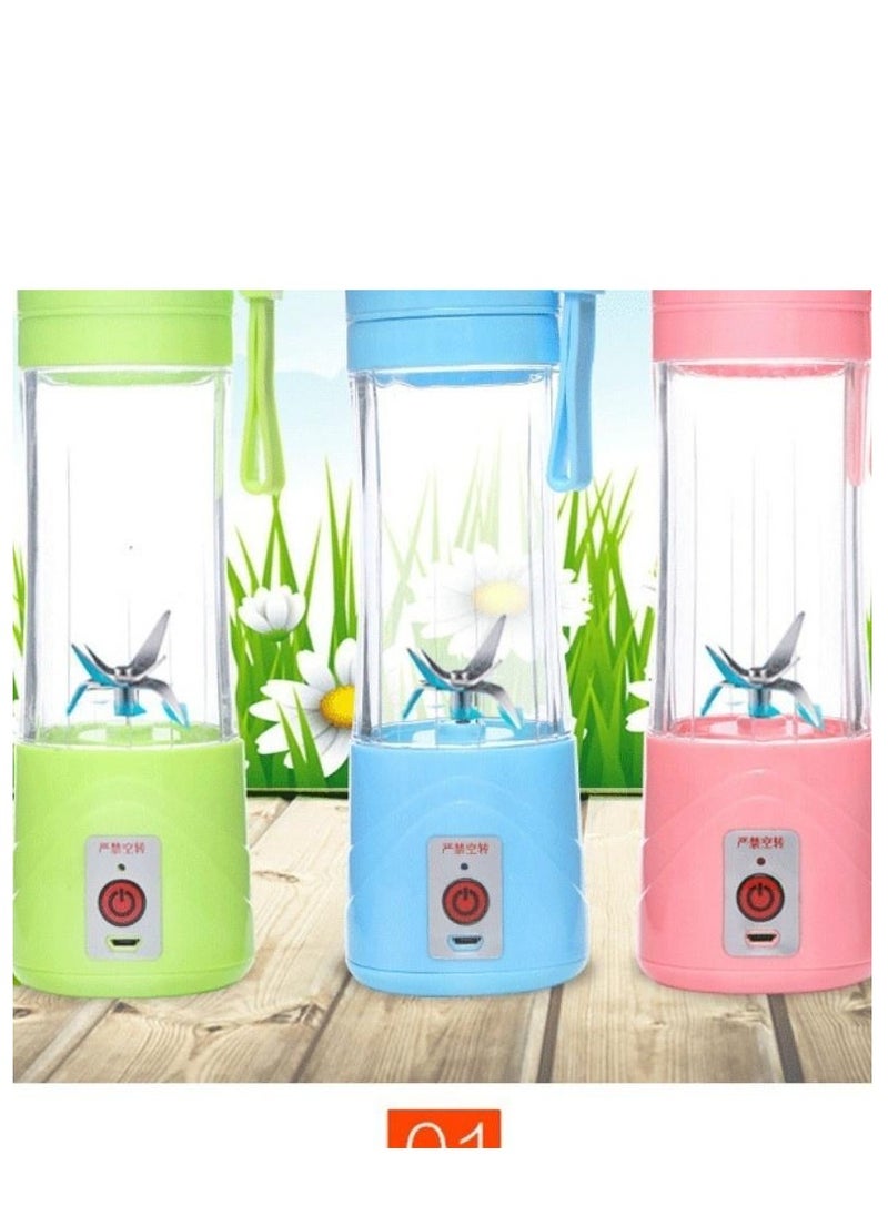 4 Colors Portable Smoothie Maker Blender  USB Rechargeable Mini Slow Juicer Electric Fruit Shake Maker for Smoothies Shakes and Juices Personal Size with 6 Blades for Easy Blending Anywhere