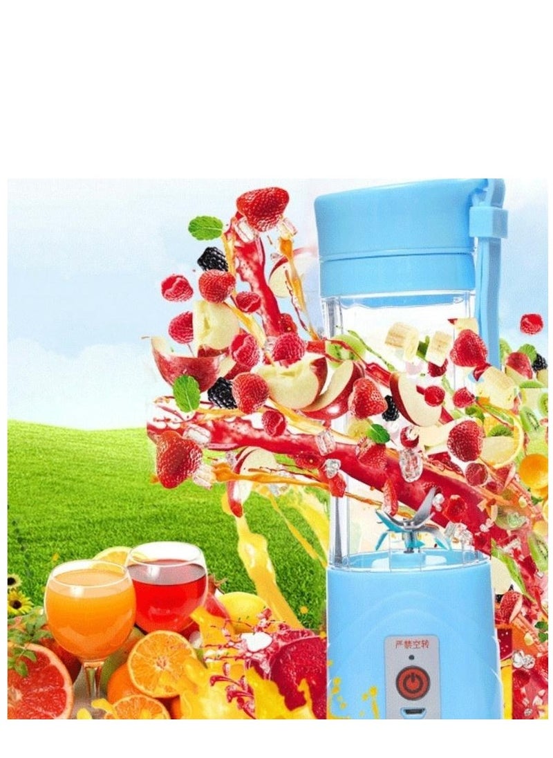 4 Colors Portable Smoothie Maker Blender  USB Rechargeable Mini Slow Juicer Electric Fruit Shake Maker for Smoothies Shakes and Juices Personal Size with 6 Blades for Easy Blending Anywhere