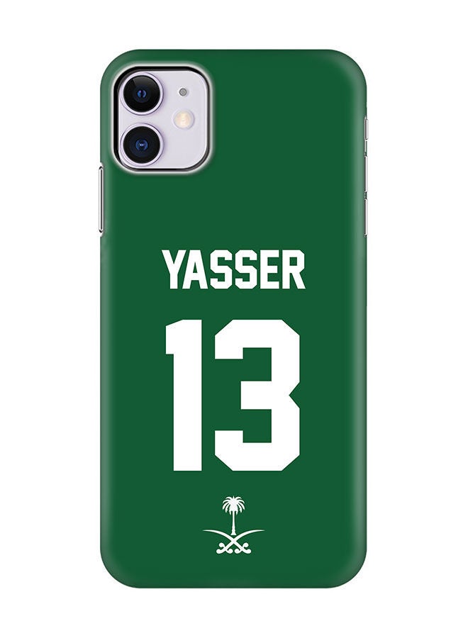 Stylizedd Slim Cover for Apple iPhone 11 Case Snap Classic Series Mobile Cover Hard PC Shield Matte Finish Print -Saudi Arabia-Player-Yasser - Image 1