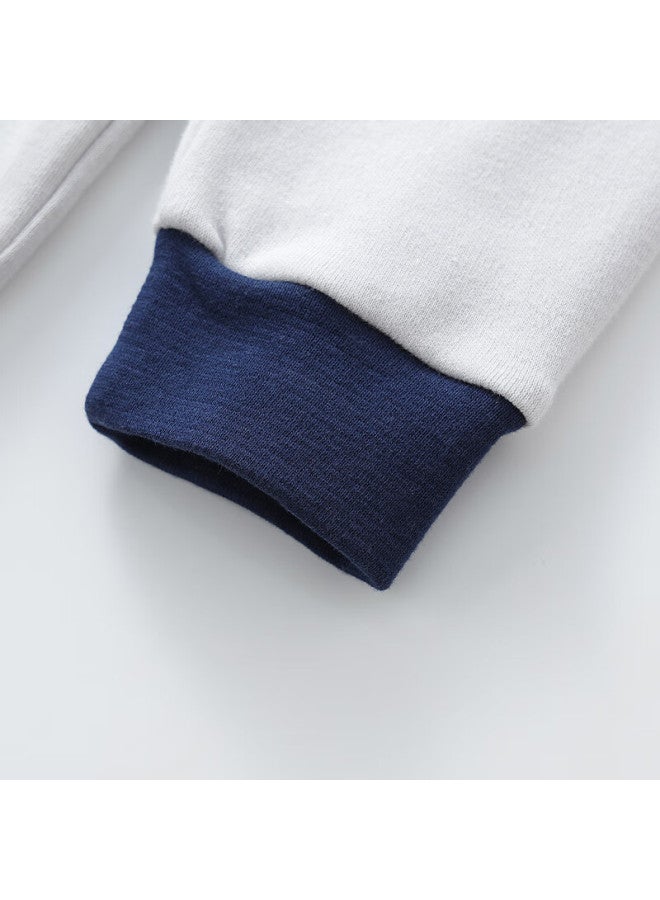 Red Bean Children's Autumn Clothing Set For Big Kids, Pure Cotton Underwear Set Home Pajamas M1043 Gray 160 - Image 5