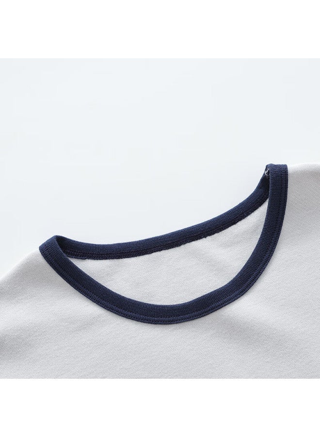 Red Bean Children's Autumn Clothing Set For Big Kids, Pure Cotton Underwear Set Home Pajamas M1043 Gray 160 - Image 4