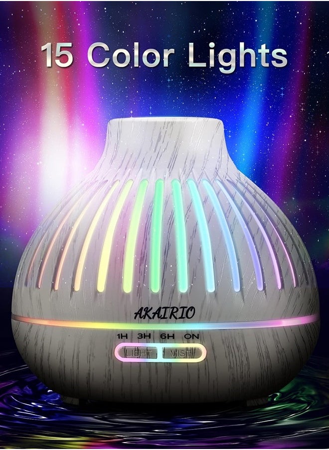 AKAIRIO - 400ML Essential Oil Diffusers for Large Room Bedroom,Air Aromatherapy Diffuser with Essential Oils Included for Home Office,Ultrasonic Aroma Diffuser with Scent Oils Set Night Light Waterless Auto-Off - Image 1