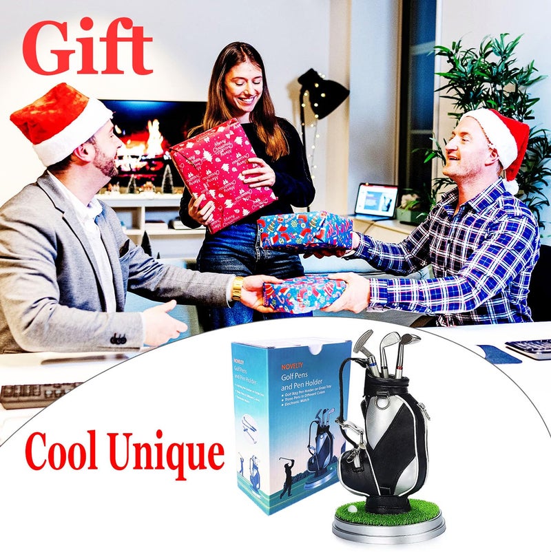 SANTA CASA Golf Gifts for Men - Ideal Stocking Stuffers for Adults, White Elephant Gifts for Golfers, Dad, Him, Coworkers, Boss on Christmas & Birthday - Funny Golf Pen Holder, Home Office Decor Desk Accessories - Image 3