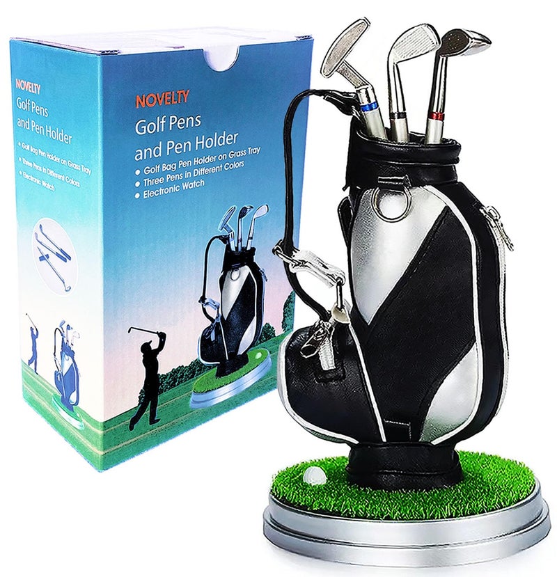 SANTA CASA Golf Gifts for Men - Ideal Stocking Stuffers for Adults, White Elephant Gifts for Golfers, Dad, Him, Coworkers, Boss on Christmas & Birthday - Funny Golf Pen Holder, Home Office Decor Desk Accessories - Image 1
