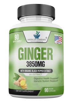 American Standard Organic Ginger 3850mg 90 Capsules