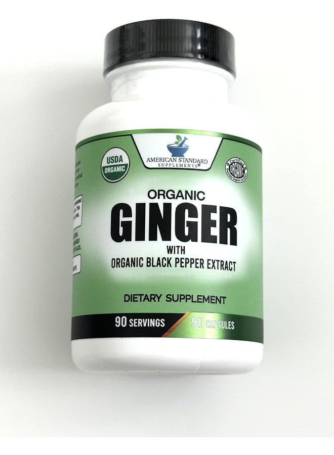 American Standard Supplements Ginger Root Capsules Organic 3850mg, Ginger Powder, Ginger Supplements, Ginger Capsules, Ginger Pills, Ginger Extract, Organic Ginger Root, Immune Support, Alternative to Ginger Chews, 90 Veg Capsule - Image 5