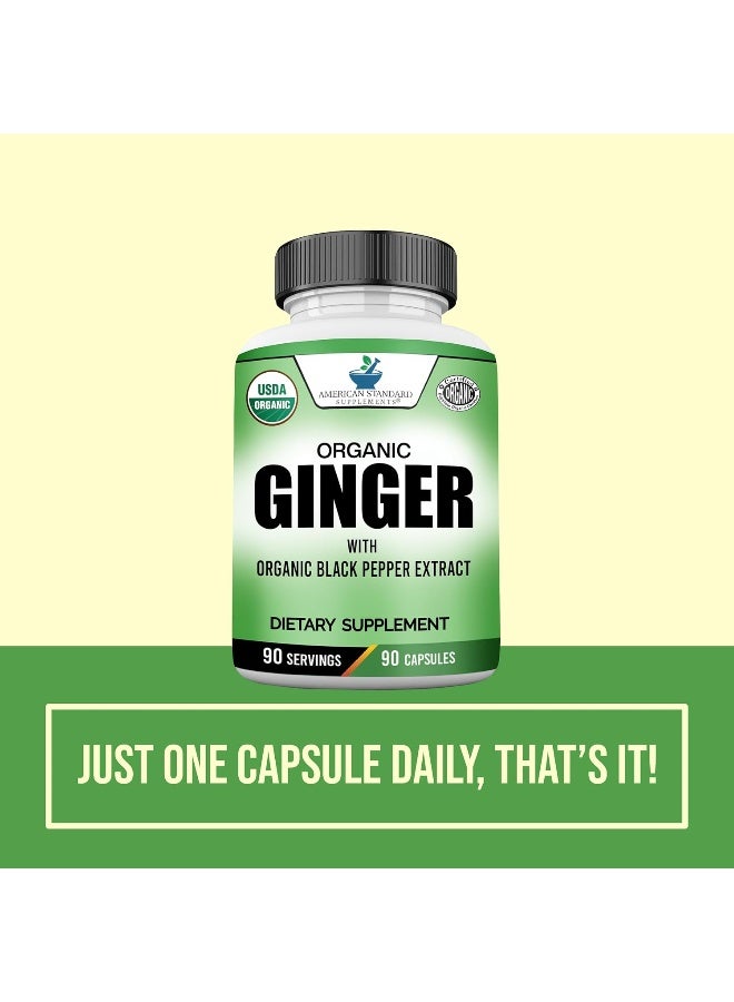 American Standard Supplements Ginger Root Capsules Organic 3850mg, Ginger Powder, Ginger Supplements, Ginger Capsules, Ginger Pills, Ginger Extract, Organic Ginger Root, Immune Support, Alternative to Ginger Chews, 90 Veg Capsule - Image 3