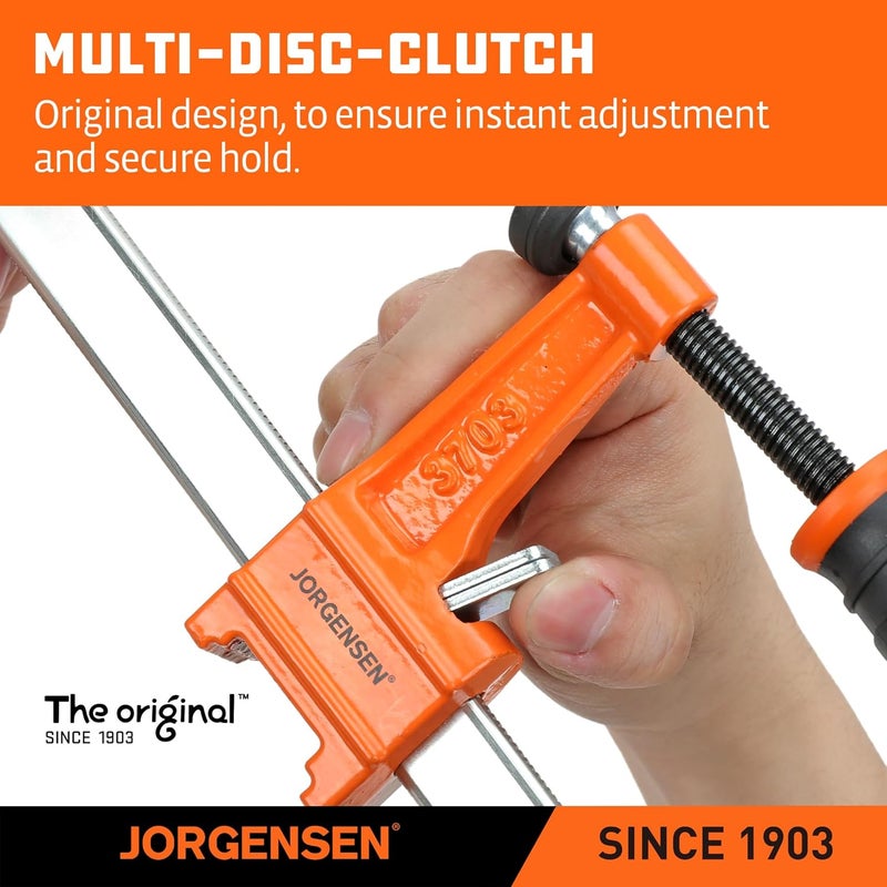 Jorgensen 2-pack Medium Duty Steel Bar Clamp Set with 272 kg Load limit, 61 cm - Image 5