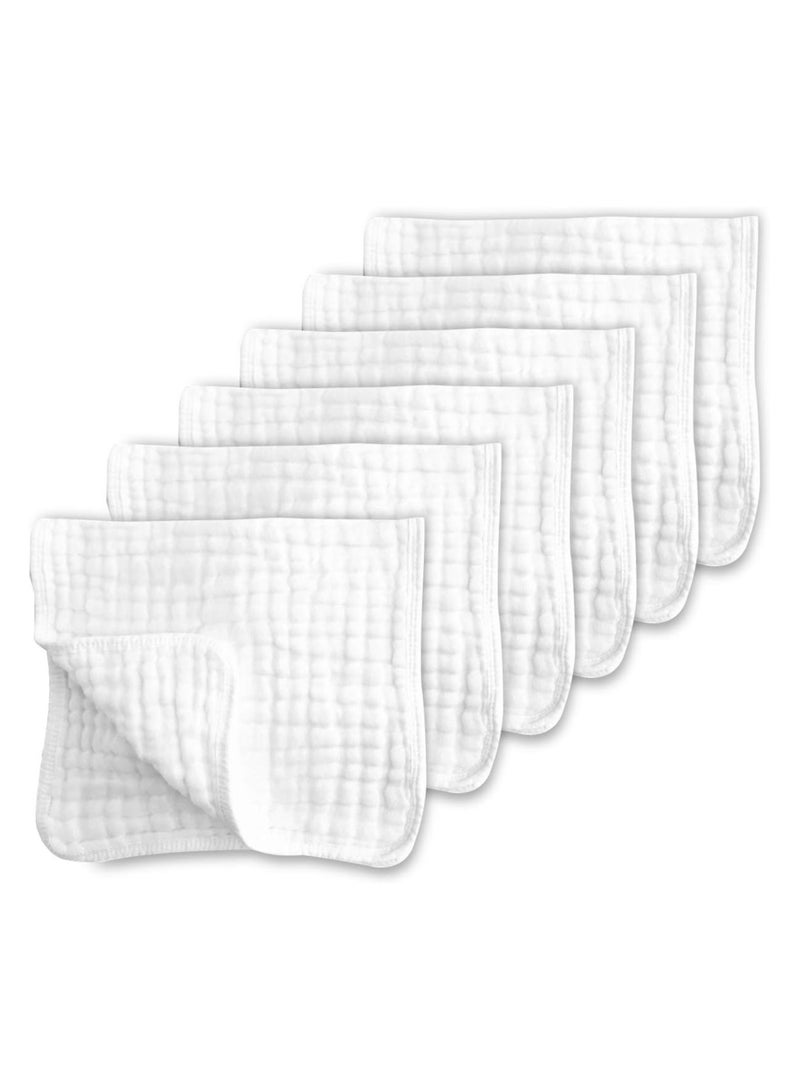 Pack of 6 Muslin Burp Cotton Cloths for Baby - Image 1