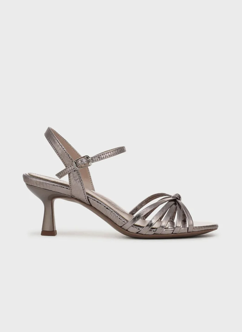 Naturalizer Womens NATAWNY Open Toe Strappy Kitten Heel, Grey