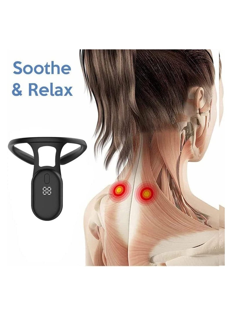 Portable Neck Lymphatic Drainage Device: Soothing Neck Massager Instrument for Relief (Black) - Image 2