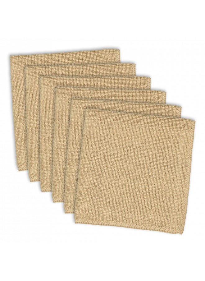 DII Microfiber Multi-Purpose Cleaning Cloths Perfect for Kitchens, Dishes, Car, Dusting, Drying Rags, 12 x 12, Set of 6 - Taupe