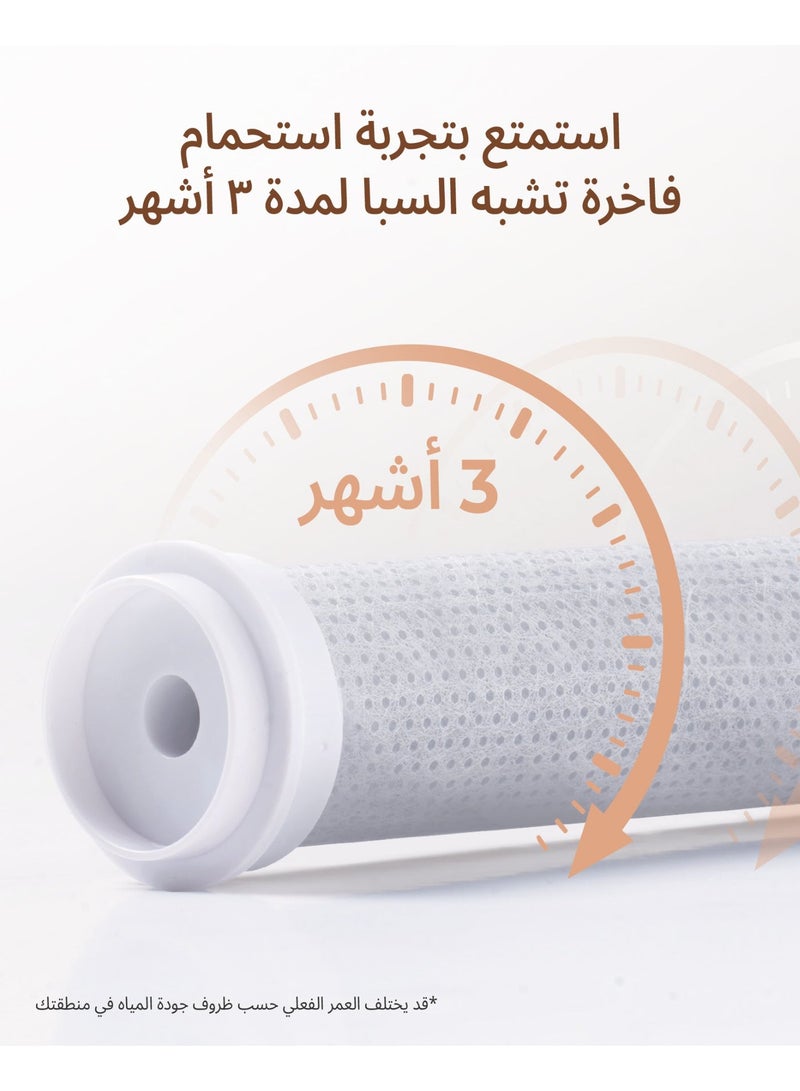 ووتر دروب فلتر بديل لرأس الدش المحمول Waterdrop لطراز SF02-SR، مُليّن للمياه العسرة، يقلل الكلور، عبوة 3 قطع - Image 4