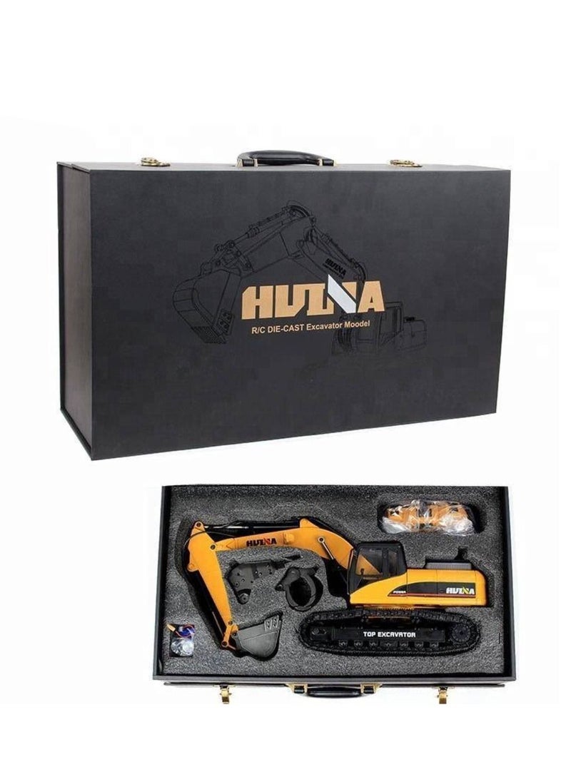 هوينا HUINA 1580 V4 كامل المعادن RC حفارة 23 قناة 2.4 جيجا هرتز حفار بناء مركبة هواية درجة احترافية التحكم عن بعد لعبة جرار دخان LED أضواء وأصوات  - Image 1