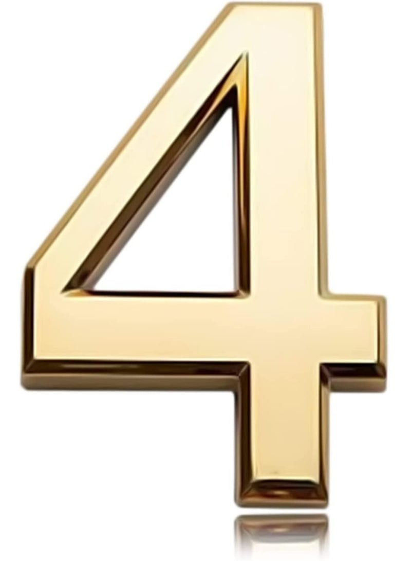 RATSAW 3D House Door Number Waterproof Self Adhesive Sticker Number for House Apartment Mailbox Hotel Office Number 4 - Image 1